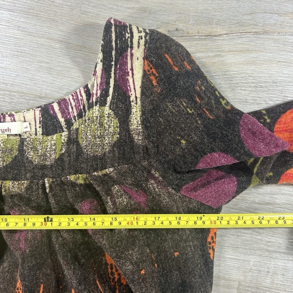 Anthropologie Aryeh Large Lightweight‎ Sweater Dress Abscract Retro Groovy Tie - Picture 10 of 13